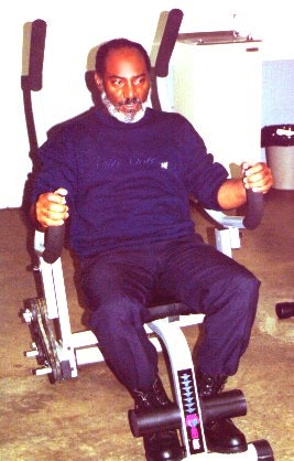 Leroy J. Shepard keeps fit through regular workouts in the wellness room.