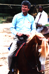 Franklin Freeman on horseback at Caledonia state prison farm