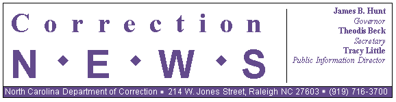 Correction News - October 2000 - North Carolina Department of Correction