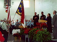 Hundreds of Mountain View staff members and their families gathered in the prison gym for the reception