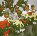 Comercial horticulture class at Craven CI displays poinsettias