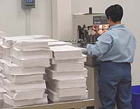 Inmate at work in duplicating plant