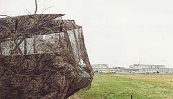 A camoflagued "target" sits outside Pamlico CI