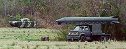 T-72 tank and SCUD missile dummies outside Pamlico CI