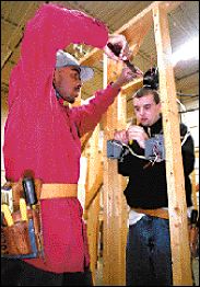 Wiring wall in classroom